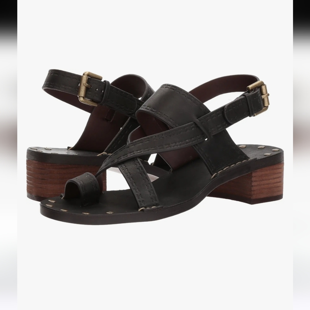 See by Chloe Leila Toe Ring Studded Strappy Block Heel Sandals, Size EU 42/US 11
